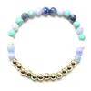 Link Bracelets MG2036 Design 6 MM Blue Lace Agate Hubei Turquoise Lapis Lazuli Bracelet Crown High Quality Handmade Yoga Wrist Mala