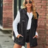 Moda Denim Yelek Kadınlar İçin Kolsuz Günlük Gevşek Kot Ceket Ceket Sokak Hipster Kadın Giyim S-XL 240131