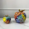 Resin Apple Figurines for Home and Office Decoration Painted Fruit Art Deco Graffiti Desk Interior Accessories Bedroom Items 240129