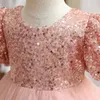 Girl Dresses Baby Girls Christmas Evening Gown Sequins Princess Dress Flower Wedding Costumes Kids Puffy Xmas Party Clothes 2024