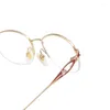 Sonnenbrillenrahmen Logorela Titan Halbrahmen Brillen Frau Ultraleichte optische Myopiegläser Weibliche Brillen Brillen 152