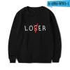 Moletons masculinos Bluza Pennywise Loser Lover Hoodie pulôver masculino casual Los / ver Hoodies Kpop manga comprida Filme It Losers Club Moletons masculinos