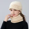 Radfahren Caps 3 teile/satz Outdoor Winddicht Gestrickte Hut frauen Winter Hüte Mit Schals Und Handschuhe Dicke Warme Beanie Schal set