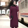 エスニック服トルコイスラム教徒のドレス女性長いトップホローソリッドイスラムヒジャーブドレスモロッコカフタンジルバブパーティーベスティドスアバヤ2024