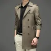 British Style Trench Coats Men Business Casual Mid-length Windbreaker Suit Collar Large Size M-4XL Jacket for Men High Quality 240122