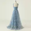 Robe de soirée élégante robes de bal vert menthe bretelles réglables brillant amour Tulle longueur de thé robe de remise de diplôme de fête de mariage 240201