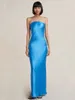 Casual Dresses Backless Cut Out Long Women Solid Color Strapless Bodycon Dress Wedding Party Sexy Elegant Female Summer