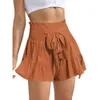 Amazon's Summer Hot Selling New Fashionable Women's Wide Legged Shorts with Straps and Ruffles, Versatile and Versatile Casual Skirts