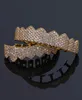 Cubic Zirconia Grillz Luxury Exquisite Bling Zircon Micro Paled Dental Grills Fashion Rapper 18K Gold Platinum Plated Hip Hop Teet9976152