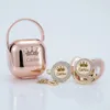 Set porta ciuccio MIYOCAR personalizzato con clip e ciuccio in oro rosa, ciuccio senza BPA Luxury 240125