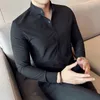 Camisas De Hombre Colletto alla coreana Camicie di lusso per uomo Abbigliamento Camisa Masculina di alta qualità Slim Fit Camicie eleganti da uomo Formale 240118