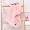 Towel Embroidery Cotton Soft Plush Solid Color Highly Absorbent Hand Face Sheet Washcloth Travel Sport 34x74cm 1 Pc