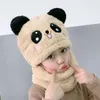 Berets Kids Winter Hat Cap Girl Balaclava Baby Cartoon Kids With Ears Bear Stuff Head Hood DM25