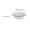 Dinnerware Sets 4 Pcs Mixing Bowls Enamel Soup Basin Simple Container White Household Enamelware