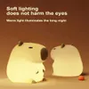 Night Lights Cartoon Capybara Night Light Silicone Animal Lamp USB Timing Sleeping Nightlight Kids Bedside Decor Lampgåvor YQ240207