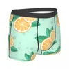 Caleçons Sexy Boxer Confortable Homme Orange Tranche Et Menthe Shorts Hommes Sous-Vêtements Mâle Culotte