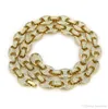 Fashion Charm Hip Hop Schmuck 12 mm Gold versilbert Iced Out Puff Marine Kaffeeperlen kubanische Kette Link Bling Halskette für Männer 2650091