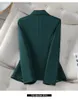 White Women Blazer Suit Long Sleeve Casual Jacket Balck Green Formal Coat For Office Lady Female Outerwear blazer mujer 240202