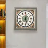 Relógios de parede quadrado quartzo nixie mural relógio mecanismo digital banheiro grande 3d mãos nordic reloj pared decoração casa yx50wc