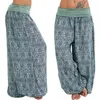 Calças femininas calças soltas mulheres boho elefante impressão yoga cintura baixa longa baggy bloomer boêmio praia vintage harem