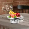 Servis uppsättningar Tall Fruit Bowl Wedding Ceremony Servering Plate Plates Tray Nupec Cake Dish Porslin Footed Ceramic