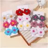 Haarschmuck 6 Teile/satz Baby Mädchen Wolle Stricken Kopfbedeckung Handgemachte Cloghet Kleine Puff Blume Sichere Haare Clips Kinder Haarnadeln Drop otsza