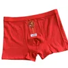 Kvinnors sömnkläder 6961 Cotton Big Red Men's Underwear Flat Corner Pants Auspicious Glad och Pant Headstock för året