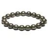 Natural Pyrite 6 8 10mm kedjor Runda pärlor elastiska linje stretch pärlstav armband mode man kvinna äkta pärla fina smycken4590454