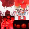 28 Stück, 5 Größen, chinesisches Jahr, dekorative rote Papierlaternen, japanische runde Laterne für Frühlingsfest, Hochzeit, Party, Dekoration 240127