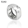 FINS minimaliste 100 S925 bague irrégulière en argent Sterling INS large Index bagues pour femmes hommes mariage CZ Coupon bague 240125