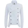 Preto branco coreano moda doublebreasted steampunk terno jaqueta masculino medieval gótico vintage blazers 240201