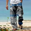 Pantalons pour hommes Pantalons d'été Plage Cordon de serrage Taille élastique Impression 3D Stripe Graphic Memory Boy Men Sports Little