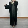 Etnik Giysiler F383ABAYA DUBAI Lüks Müslüman Kadınlar Yarasa kolları Türkiye Duası Mütevazı Elbise Mıcak Kaftan Kadın Ramdan Kimono Robe