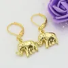 Boucles d'oreilles pendantes en forme d'éléphant, couleur or, 12, 15mm, pour femmes mariées, porte-bonheur, beaux cadeaux de fête de mariage, bijoux uniques B2659