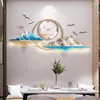 Horloges murales de luxe suspendue horloge batterie lumineuse grande taille calme oriental art design métal avancé animal rorloge chambre décor