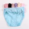 Women's Panties SILK Women Sexy Natural Hipster Beriefs Seamless Underwear Lingerie Culotte PINK