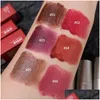 Lip Gloss 6 Colors Red Brown Makeup Waterproof Non-Stick Cup Veet Mud Nude Lasting Liquid Lipstick Lips Korean Cosmetics Drop Delivery Otmbk