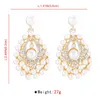 Dangle Earrings Vintage Elegant Imitation Pearl Flash Rhinestone For Women 2024 Cutout Design Sense Big Pendant