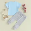 Giyim Setleri Toddler Boys Pants Set 2 PCS Paskalya Kıyafetleri Mektup Baskı Kısa Kollu Gömlek Top Jogger Takım