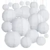 Lanternes japonaises en papier Nylon blanc nervuré irrégulier, 24 pièces, lanternes Led pour fête de mariage, pour la décoration, 240127