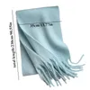 Écharpes moelleuses écharpe de couleur unie imitation cachemire châle épaissi chaud classique gland long foulard doux surdimensionné