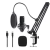 Microphones Microphone Condenseur D80 Enregistrement avec stand et ring pour PC Karaoke Streaming Podcasting YouTube