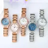 Womens luxury simple large dial steel band fashion diamond-inlaid waterproof quartz watch gift A2