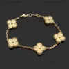 Luxury Designer Van Clover bracelet Link Chain Bracelet Cleef Clover Womens Fashion 18k Gold Bracelets Jewelry