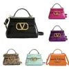 VT Luxury Designer bag crossbody bag handbag Rivet High Quality Fashion Real Leather Messenger Bag Chain shoulderClassic flap Women purse black