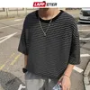 Lappster Y2K Koreańskie mody desinger T-shirty letnie japońskie koszulki streetwearu w paski vintage harajuku t koszule 240124