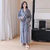 Mulheres sleepwear 2024 inverno quente mulheres robe longo noite vestido quimono chuveiro mulher espessa flanela roupão homewear spa