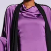 Roupas étnicas Bat Sleeve Abayas para Mulheres Vestido Muçulmano Kimono Khimar Lace Hijab Vestidos Sólidos Kaftan Cetim Eid Abaya Longo Robe Islam