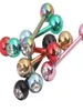 Tongue jewelry T05 100pcslot mix 7 color stainless steel crystal tongue ring barbbell body piercing jewelry2575956