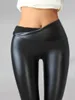 Calças ativas de couro pu yoga emagrecimento esportes push up ginásio leggings cintura alta para mulheres sexy roupas de treino de fitness